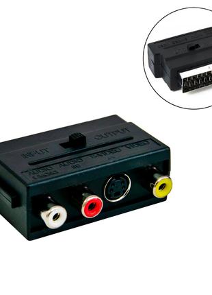 Переходник SCART - 3 RCA+S-VIDEO "SH 3009" аудио-видео адаптер...