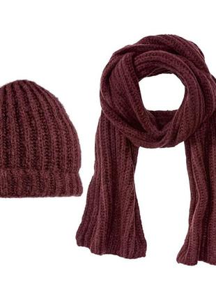 Вязаний комплект шапка+шарф esmara