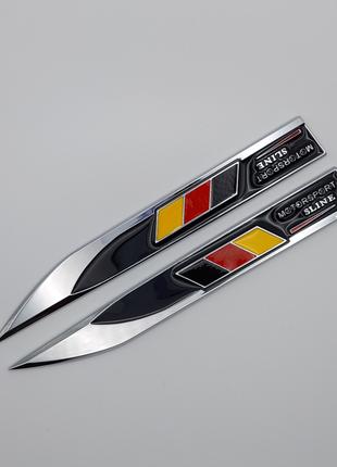 Емблема на крило MotorSport Sline прапор Німеччини (чорний)