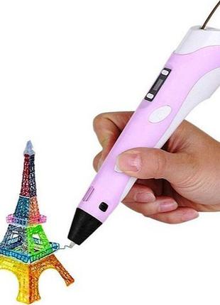 3d ручка smart 3d pen 2 с lcd дисплеем. цвет розовый