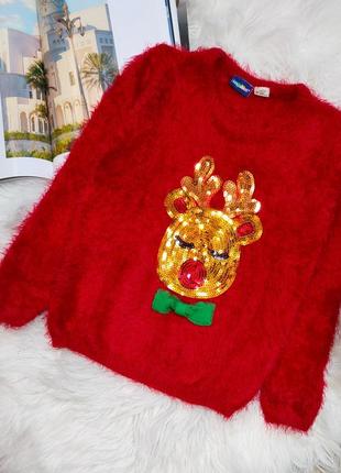 Детский красный новогодний свитер новогодный свитер красочной ...