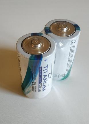 Батарейка солевая TITANUM R20/D, 2шт в термоусадке (SHRINK)