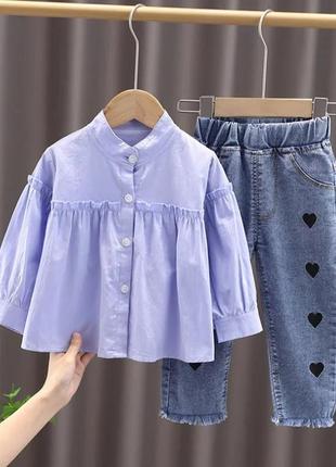 Стильный комплект
на девочку (рубашка+джинсы)