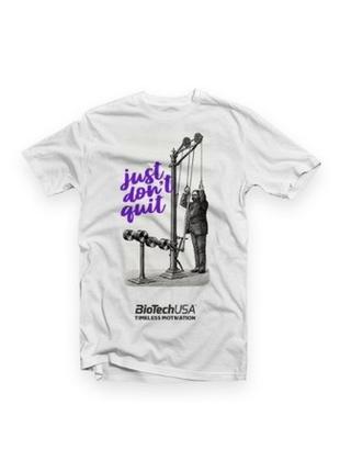 Мужская футболка BioTech "Just dont quit", белая S