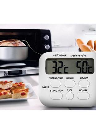 Цифровой термометр - таймер ТА278 для духовки, с выносным датч...