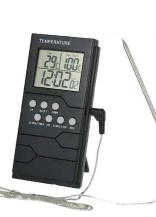 Цифровой термометр с таймером TP800 и выносным щупом, для духовки