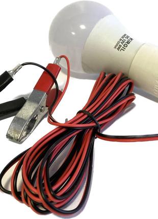 Лампочка с крабиками от аккумулятора 12V