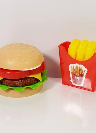 Гамбургер с картошкой фри (продукты) 100-012