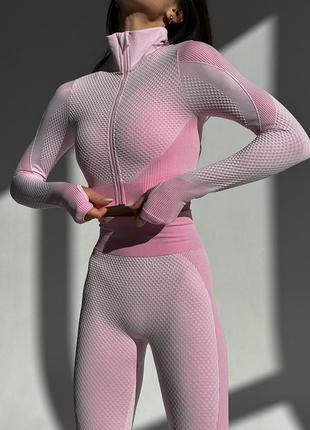 Фітнес-костюм honeycomb 3 в 1 (рашгард, топ, легінси) без пушап