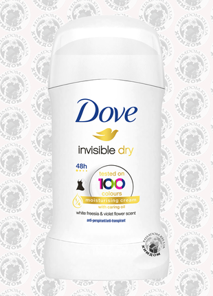Дезодорант-стік Dove Invisible від білих плям 40 мл