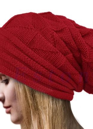 Зимняя шапка для женщин, красная