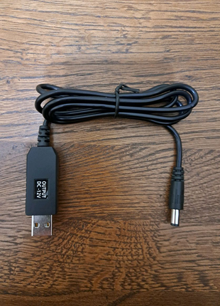 Кабель USB DC 5V > 12V для живлення роутера від павербанку