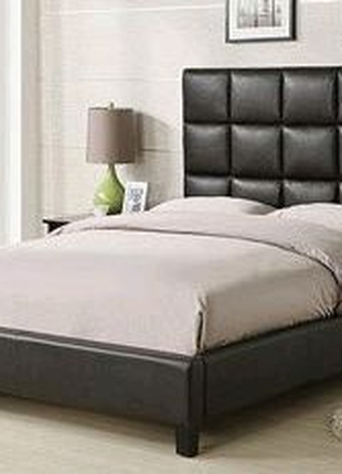 Ліжко чорного кольору під будь який матрас з якісного матеріалу