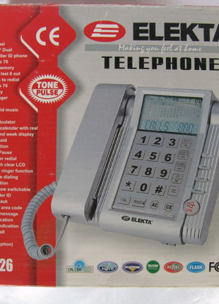 Телефон стационарный кнопочноый Elekta ET-4026,новый