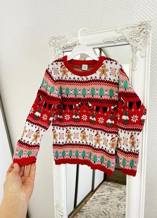 Новорічний светр для дівчинки . кофта новорічна для фотосесії ...