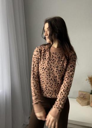 Papaya свитер женский мирер в принт леопард папайя