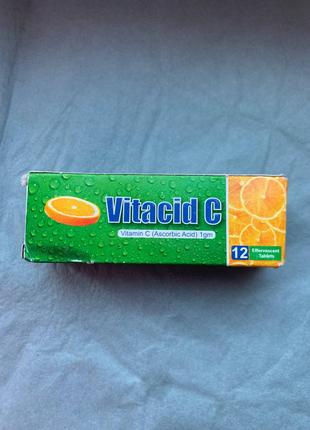 Vitacid C Витацид Ц Аскорбиновая кислота Витамин Ц 1г 12 таблеток