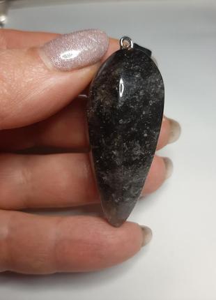 Шикарный кулон темно коричневий кварц, натуральный камень