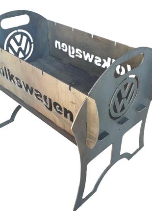 Мангал раскладной, сталь 3 мм,"Volkswagen" (автомангал перенос...