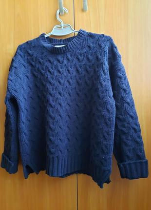 Темно синий свитер кофта свитшот