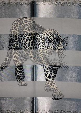 Шикарный платок с леопардом 105х105 италия