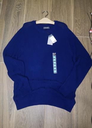 Распродажа! мужской свитер синего цвета, на высоком primark, 2xl.