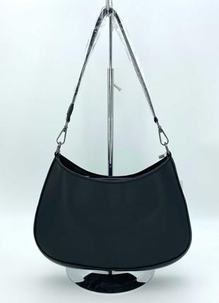 Женская черная сумка багет женский черный клатч багет сумка