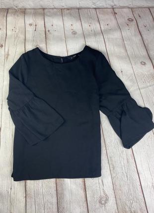 Нарядная женская блузка черная классическая базовая оверсайз р...