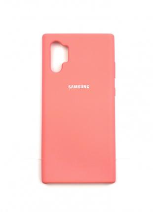 Силиконовый чехол для Samsung Galaxy Note 10 Plus Розовый микр...