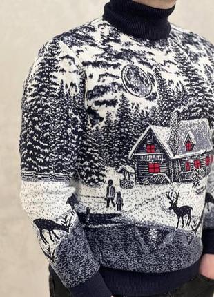 Новорічний, різдвяний, святковий светр із оленями 🎁