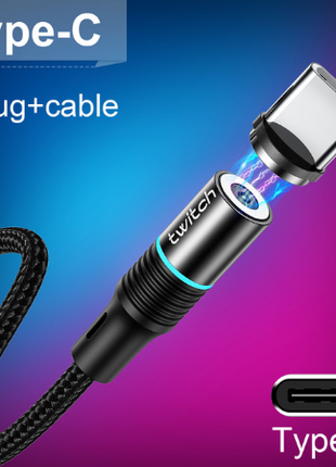 Twitch магнитный кабель быстрой зарядки USB Type C 5V/2,4A