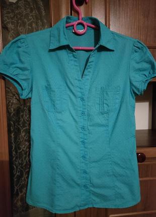 Рубашка 38-170 г женская xs/s/m голубая