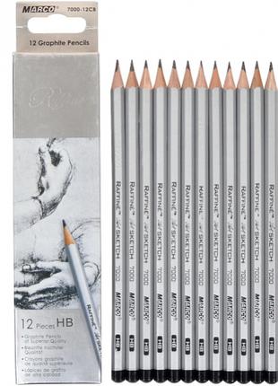 Карандаши графитные HB Marco Raffine 12 штук (7000-12CB)