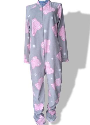 Флисовая пижама ,комбинезон с носочками