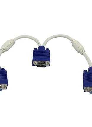 Коммутатор VGA - 2 VGA, 3+6, разветвитель, сплиттер, с ферритами