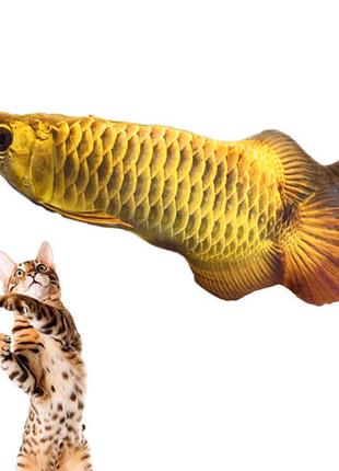 Мягкая игрушка рыба Арована 19см для кошек кота с кошачьей мятой