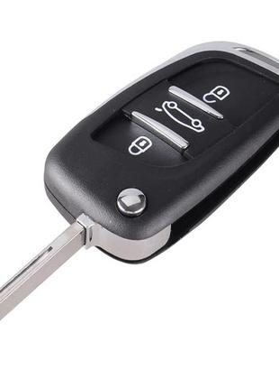 Викидний ключ, корпус під чіп, 3кн DKT0269, Peugeot, ніша CE05...