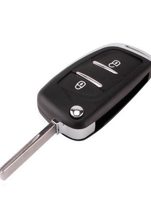 Выкидной ключ, корпус под чип, 2кн DKT0269, Peugeot, HU83, NEW