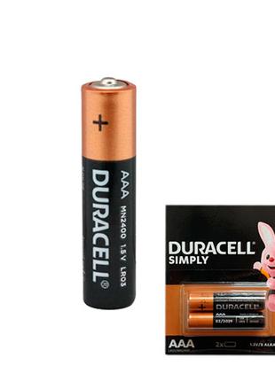 Батарейка AAA LR03 Duracell Simply щелочная 1.5В