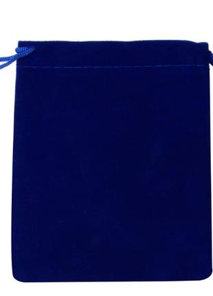 Мешочек подарочный из бархата 10x15см 50шт на затяжках, синий