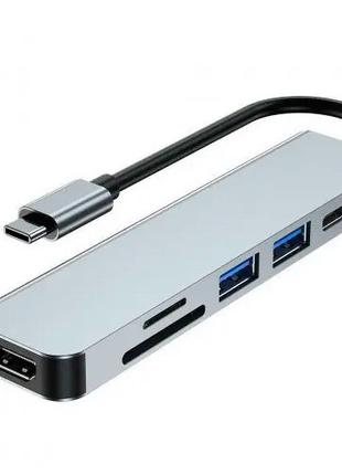 USB 3.1 Type-C хаб разветвитель на 2x USB 3.0, HDMI, кардридер...