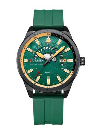 Чоловічий годинник Curren з датою каучук Зелений