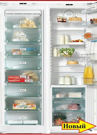 Холодильник Side -be- Side встраиваемый в мебель Новый Miele FNS3