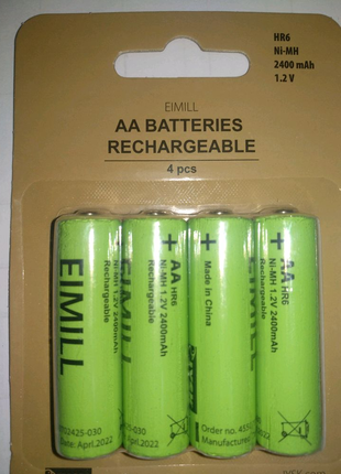 Аккумуляторы  NiMH AA Eimill 2400 mAh Пальчик