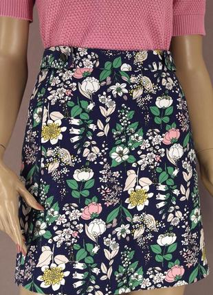 Брендовая юбка мини "oasis" с цветочным принтом. размер uk8 и ...