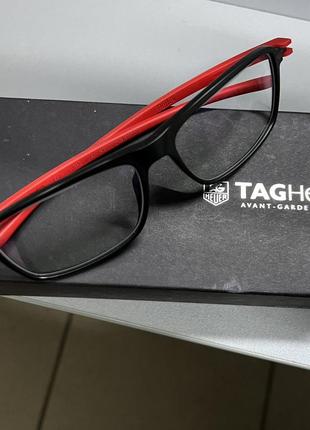 Дизайнерские очки TAG Heuer TH 3952 004 Gr 58/16 в черно-красн...