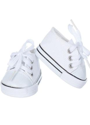 Туфли / кроссовки / обувь для куклы Беби Борн 40-43 см белые 8613