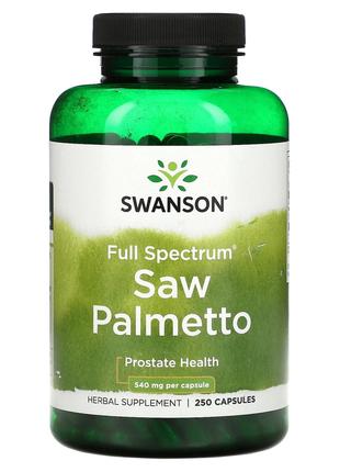 Swanson, Со пальметто, 540 мг, Saw Palmetto, для чоловічого зд...