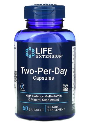 Мультивітаміни Two-Per-Day Life Extension для прийому двох кап...