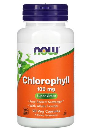 Хлорофіл 100 мг Now Foods Chlorophyll антиоксидант детоксикаці...